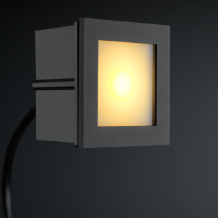 Cree LED trapverlichting Bilbao | zwart | vierkant | warmwit | 1 watt L2172